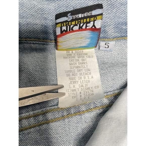 Vintage 90s Disney Mickey Mouse Jerry Leigh Jeans Womens Sz 5 Blue Straight Fit - Picture 6 of 13